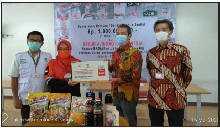 Ajinomoto Group Indonesian affiliate donates food through The National Zakat Board (Baznas) to support frontline healthcare personnel