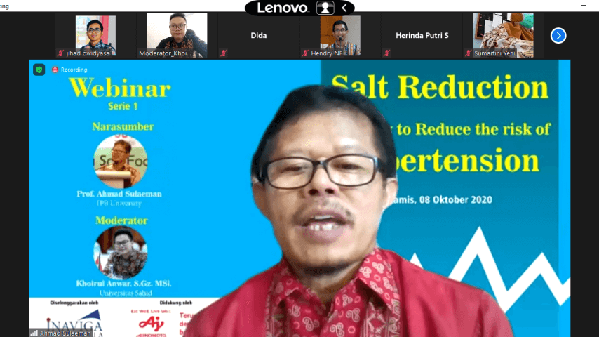 La filial indonesia del Grupo Ajinomoto realiza un seminario web sobre los beneficios para la salud de reducir el consumo de sal