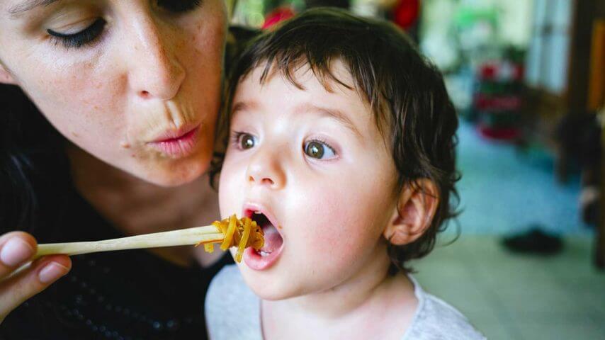 Comida com a mãe