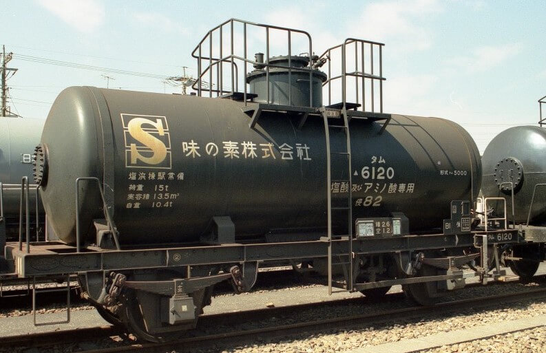 A tanker car used by Ajinomoto Co. in the 1950s