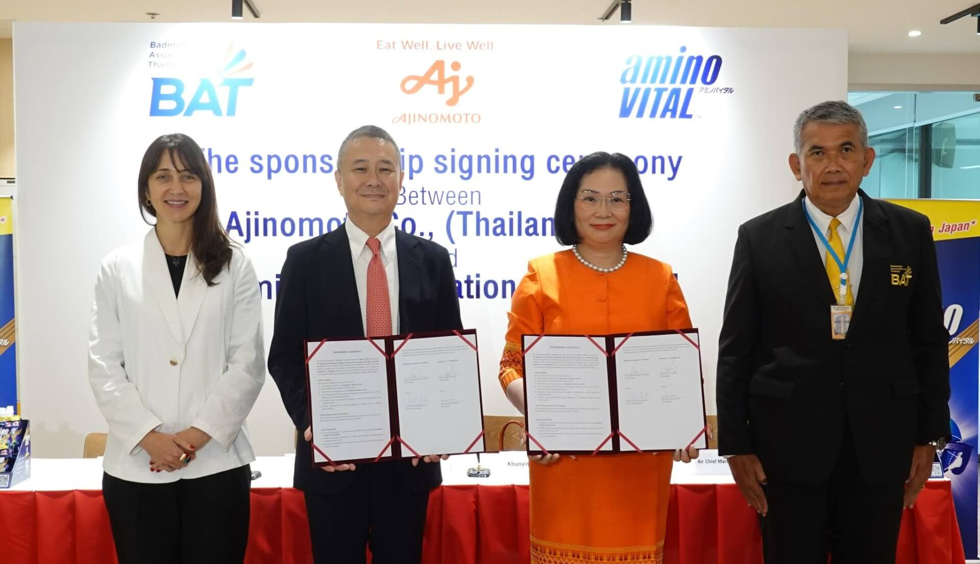 Signature de l'accord de sponsoring avec la Badminton Association of Thailand