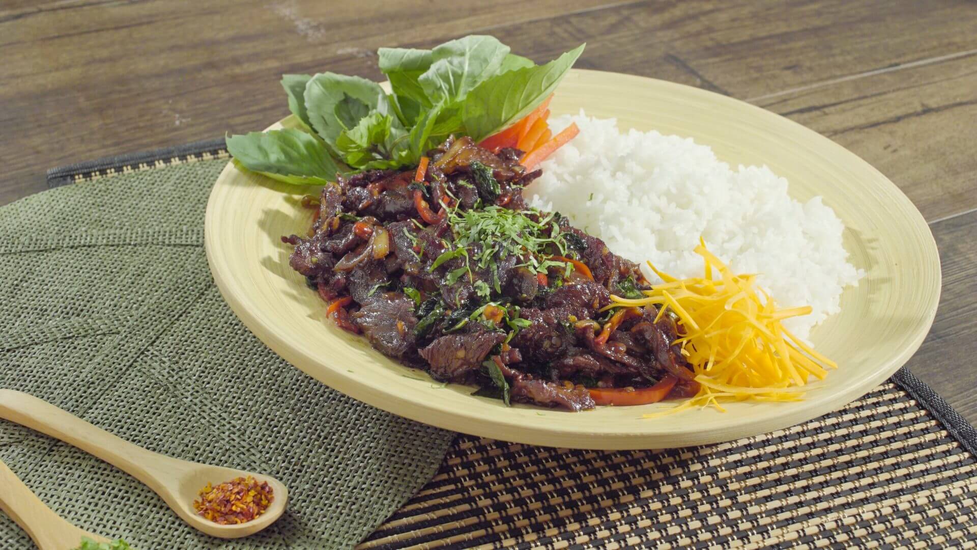 Stir-Fried Beef with Thai Basil and Umami