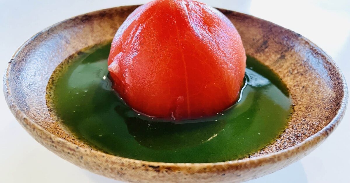 Chilled Sweet Tomatoes and Matcha Sauce Umami Recipes Umami About the Ajinomoto Group